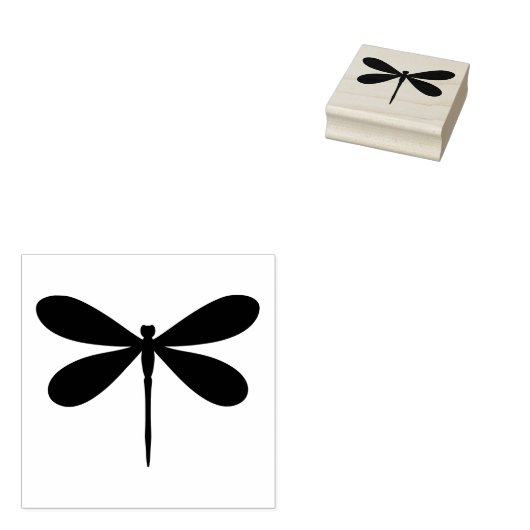 Dragonfly Silhouette Art Rubber Stamp Rubberstempel (Gestempeld)