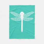 Dragonfly Silhouette op Turquoise Fleece Deken (Voorkant)