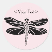 Dragonfly Silhouette Ronde Sticker (Voorkant)