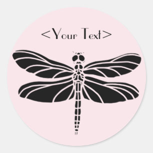 Dragonfly Silhouette Ronde Sticker