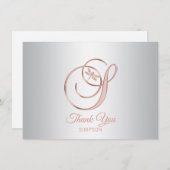 Dragonfly Silver Grey Roos Gold Dank u | S Bedankkaart (Voorkant / Achterkant)