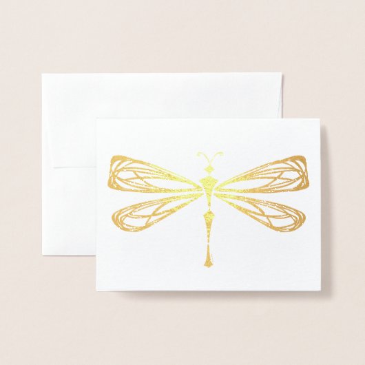 Dragonfly Sketch Folie Kaart (Voorkant met envelop)