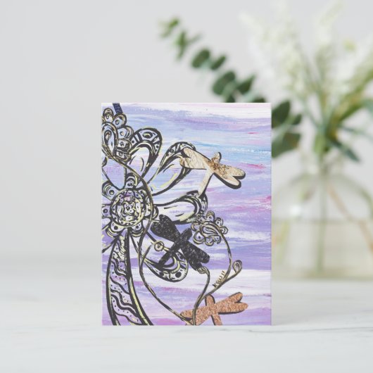 Dragonfly Sky Briefkaart (Staand voorkant)