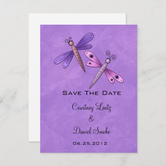 Dragonfly Sla de datum op Aankondigingskaart (Voorkant / Achterkant)