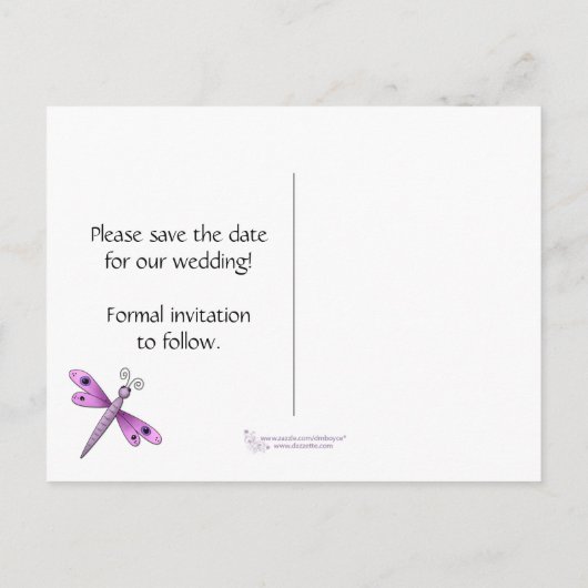 Dragonfly Sla de datum op Aankondigingskaart (Achterkant)