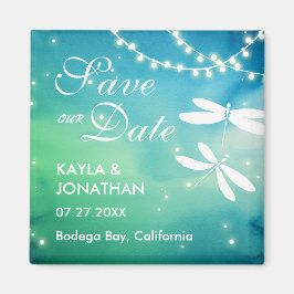 Dragonfly Sla de datummagneten op | Blauw & Groen Magneet