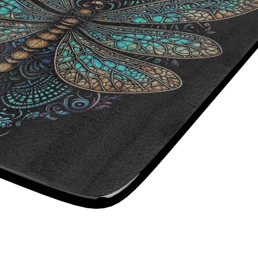 Dragonfly snijplank, glazen snijplank (Hoek)