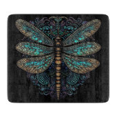 Dragonfly snijplank, glazen snijplank (Voorkant)