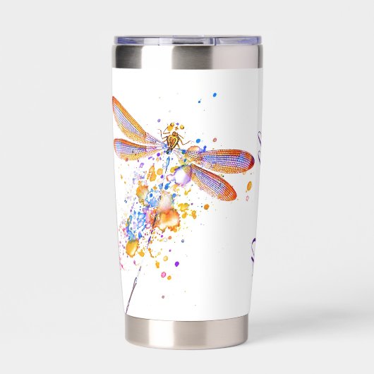 Dragonfly-splaatstair gepersonaliseerd geïsoleerde drinkbeker (Voorkant)