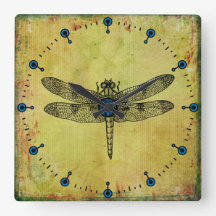 Dragonfly Square Wall klok