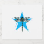 Dragonfly Star Design Insect Love Lover Dragonflie Sparkling Wijnetiket (Enkel label)