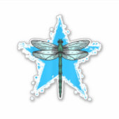 Dragonfly Star Design Insect Love Lover Dragonflie Sticker (Voorkant)