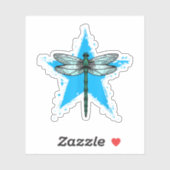 Dragonfly Star Design Insect Love Lover Dragonflie Sticker (Vel)