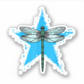 Dragonfly Star Design Insect Love Lover Dragonflie Sticker (Voorkant)