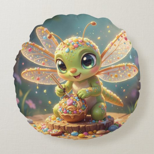 Dragonfly – Star Nectar of the Silent Night.6 Rond Kussen (Voorkant)