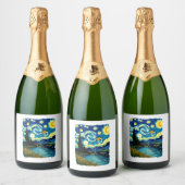 Dragonfly Starry Night (3) Sparkling Wijnetiket (Flessen)