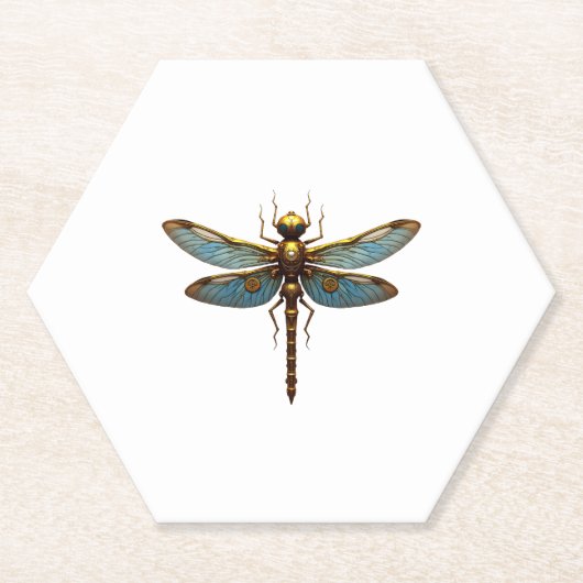 Dragonfly Steam Punk Insect Art Engineer Steampunk Kartonnen Onderzetters (Voorkant)