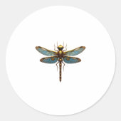 Dragonfly Steam Punk Insect Art Engineer Steampunk Ronde Sticker (Voorkant)