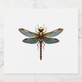 Dragonfly Steam Punk Insect Art Engineer Steampunk Sparkling Wijnetiket (Enkel label)