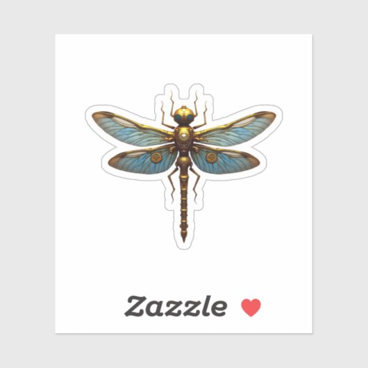 Dragonfly Steam Punk Insect Art Engineer Steampunk Sticker (Vel)