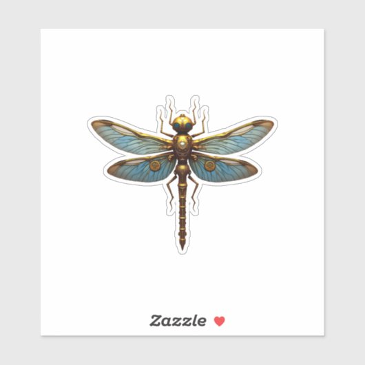 Dragonfly Steam Punk Insect Art Engineer Steampunk Sticker (Vel)