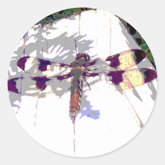 Dragonfly-Sticker Ronde Sticker (Voorkant)