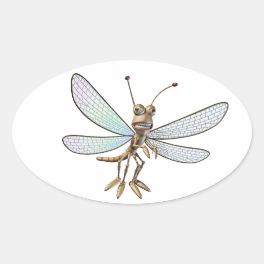 Dragonfly-stickers Ovale Sticker (Voorkant)