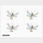 Dragonfly-stickers Ovale Sticker (Vel)