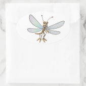 Dragonfly-stickers Ovale Sticker (Tas)
