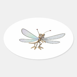 Dragonfly-stickers Ovale Sticker