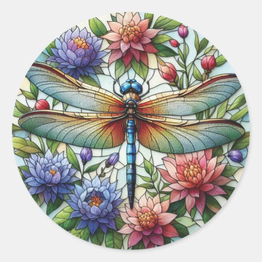 Dragonfly-stickers Ronde Sticker (Voorkant)
