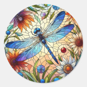 Dragonfly-stickers Ronde Sticker