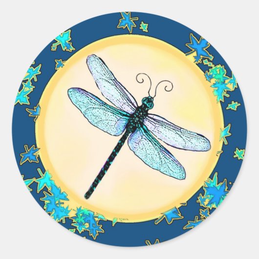 Dragonfly-stickers Ronde Sticker (Voorkant)