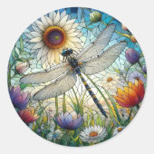 Dragonfly-stickers Ronde Sticker (Voorkant)