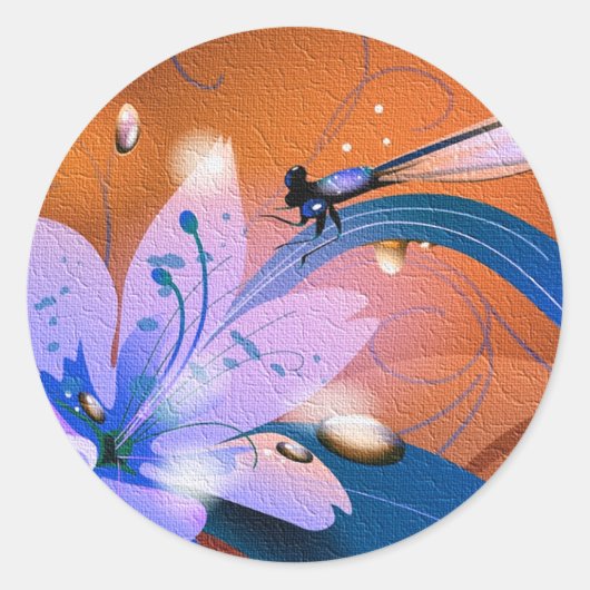 Dragonfly-stickers Ronde Sticker (Voorkant)