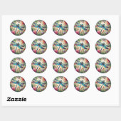 Dragonfly-stickers Ronde Sticker (Vel)