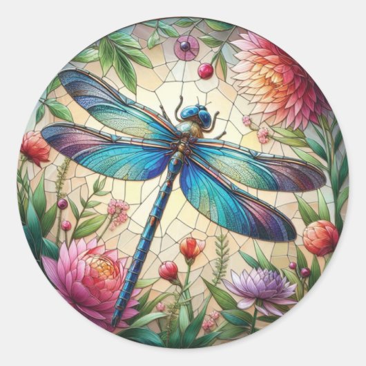 Dragonfly-stickers Ronde Sticker (Voorkant)