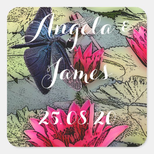 Dragonfly-stickers Vierkante Sticker (Voorkant)