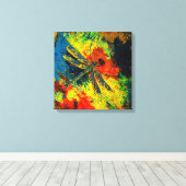 Dragonfly stretched canvas Print (Insitu (Houten vloer))