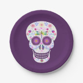 Dragonfly SUgar Skull Paper Borden Papieren Bordje (Voorkant)