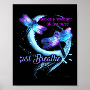 Dragonfly Suicide Prevention Awareness Warrior Sem Poster