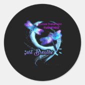 Dragonfly Suicide Prevention Awareness Warrior Sem Ronde Sticker (Voorkant)