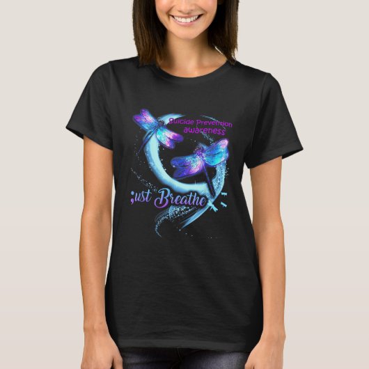 Dragonfly Suicide Prevention Awareness Warrior Sem T-shirt (Voorkant)