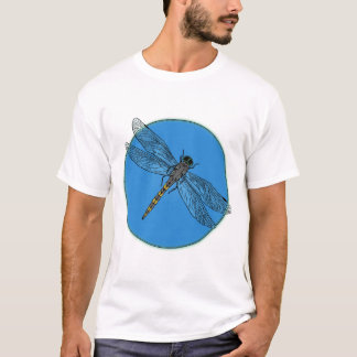 Dragonfly Summer – Lichtblauwe Cirkel Kunst T-shirt