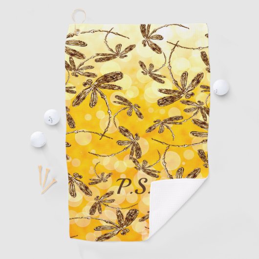 Dragonfly Sunshine Golf Towel Golfhanddoek (Insitu)
