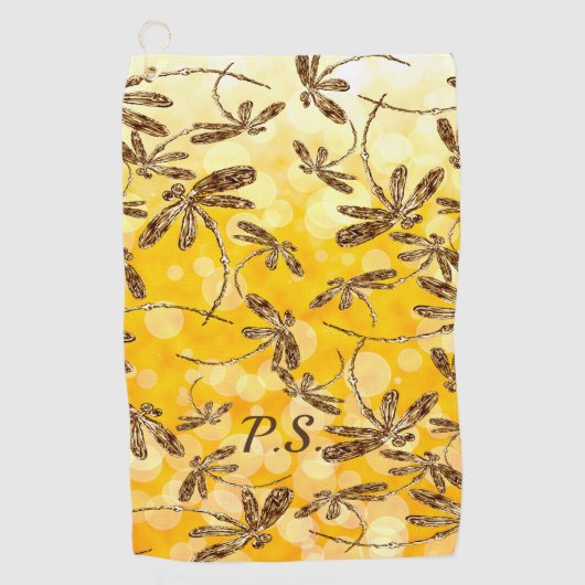 Dragonfly Sunshine Golf Towel Golfhanddoek (Voorkant)
