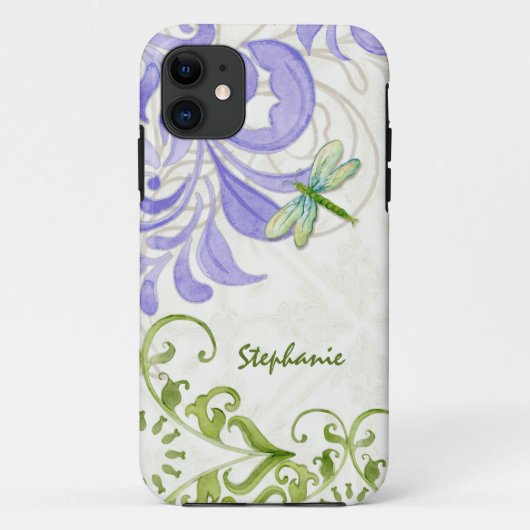 Dragonfly Swirl Flourish Waterverf, gepersonalisee Case-Mate iPhone Case (Achterkant)