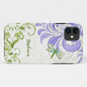 Dragonfly Swirl Flourish Waterverf, gepersonalisee Case-Mate iPhone Case (Achterkant (horizontaal))