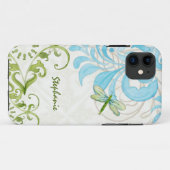 Dragonfly Swirl Flourish Waterverf, gepersonalisee Case-Mate iPhone Case (Achterkant (horizontaal))