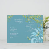 Dragonfly Swirls Scroll Chic Modern Floral Invite (Staand voorkant)